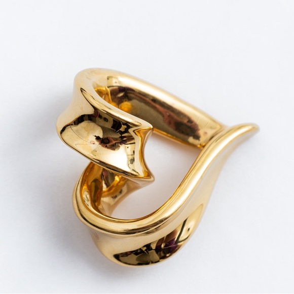 14K yellow gold heart ribbon slide pendant quality quiet luxury timeless classic - Picture 8 of 12